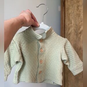 Quilted Button-Up Baby Jacket - Sage Green